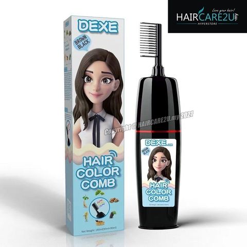 90ml+90ml DEXE Comb Packing Hair Color Shampoo (Brown Black).jpg