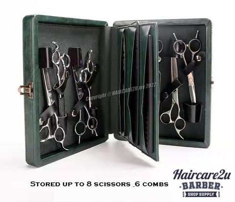 Barbershop Retro High Quality Leather Carrying Case Scissors Bag 4