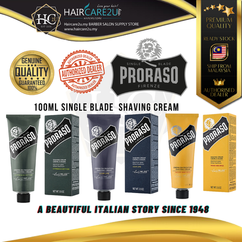 100ml Proraso Single Blade Shaving Cream Cover