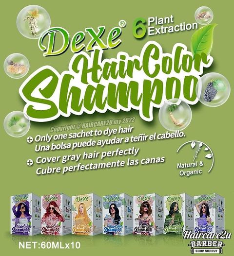 60ml x 10pcs DEXE Hair Color Shampoo