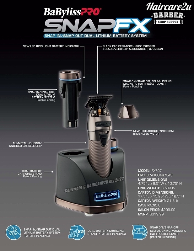 BaByliss PRO 4Artists SnapFX Trimmer Konturentrimmer FX797E