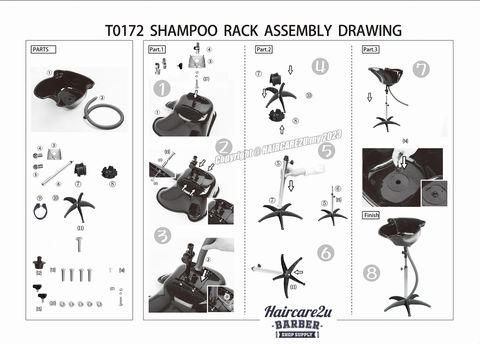 MS-T0172-1 Portable Fibre Shampoo Basin with Water Drum User Manual