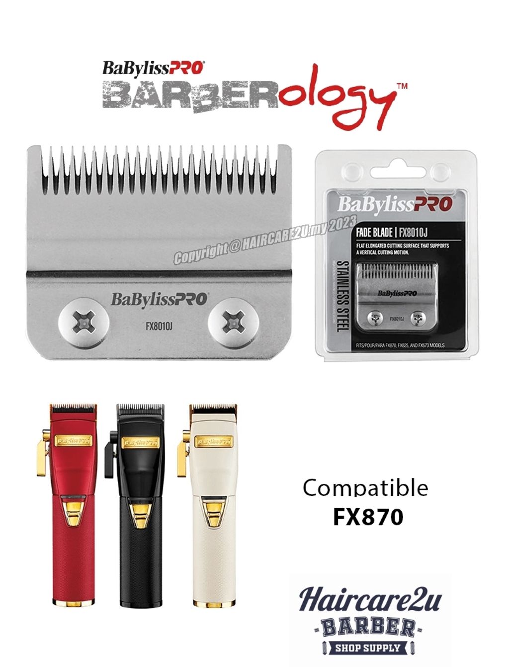 BaByliss Pro Replacement Stainless Steel Fade Blade #FX8010J 3