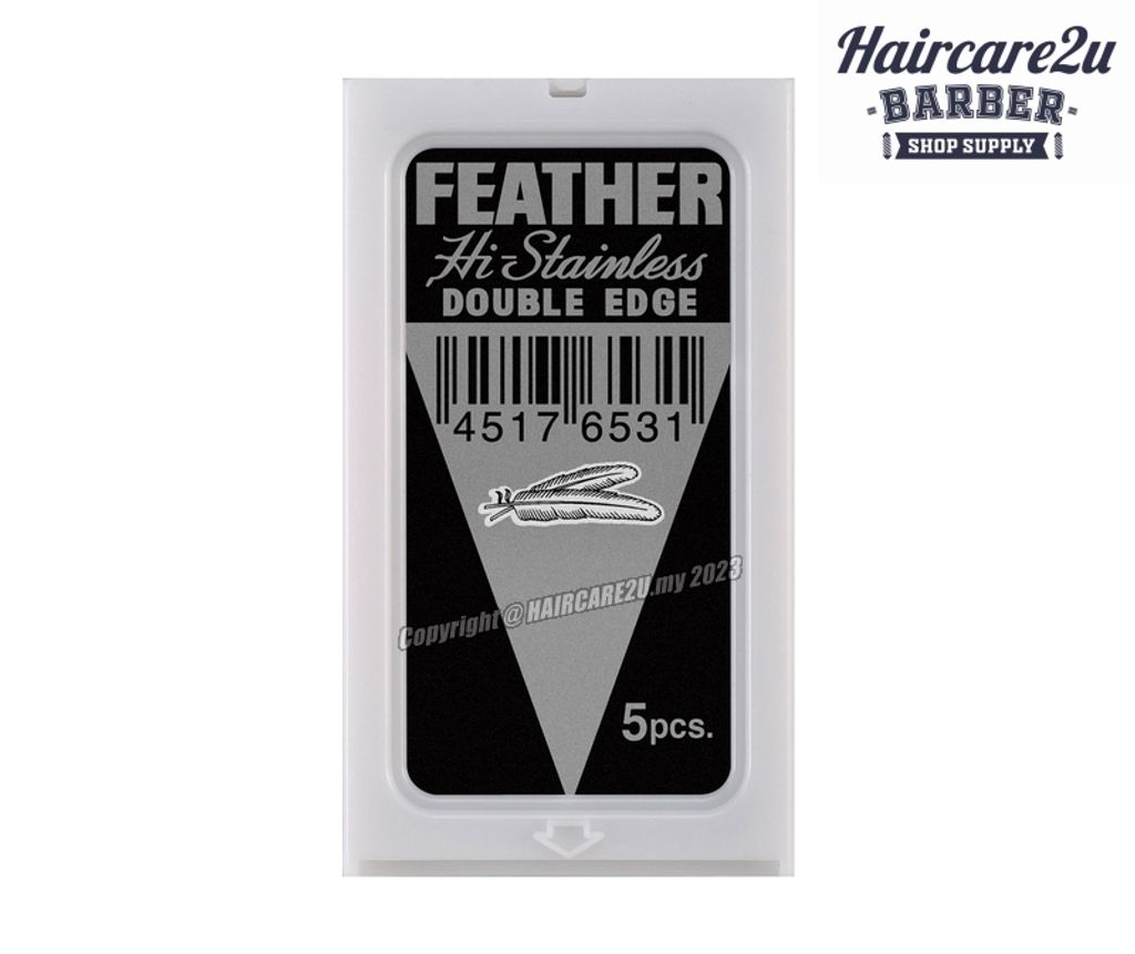 Japan Feather Hi-Stainless Platinum Coated Double Edge Blades (5pcs)