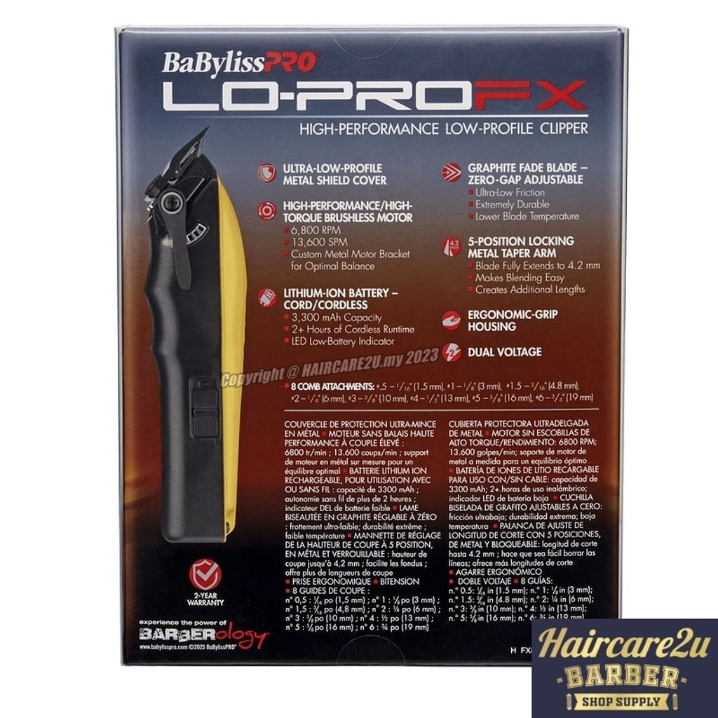 BaByliss Pro Special Edition LO-PROFX High-Performance Influencer Clipper (Yellow) #FX825YI 4