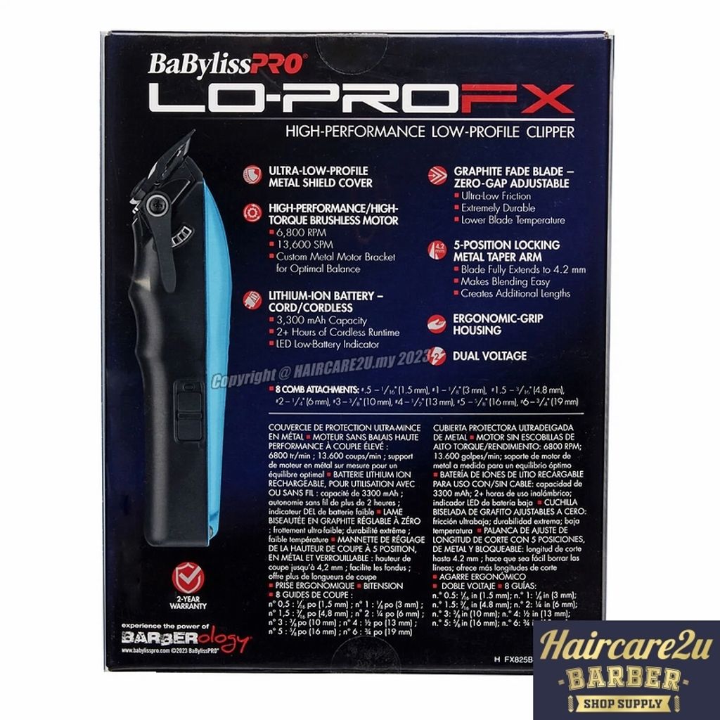 BaByliss Pro Special Edition LO-PROFX High-Performance Influencer Clipper (Blue) #FX825BI 4