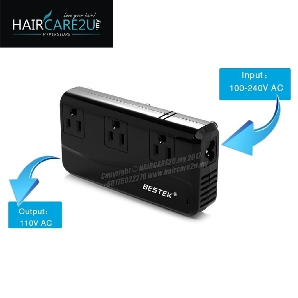 BESTEK Universal Travel Adapter 220V to 110V Voltage Converter with 6A  4-Port USB Charging and UK/AU/US/EU Worldwide Plug Adapter (White)
