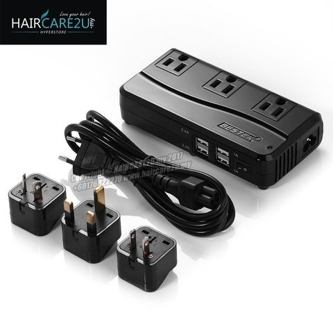 BESTEK Universal Travel Adapter 220V to 110V Voltage Converter with 6A 4-Port USB Charging Worldwide Plug Adapter Black.jpg