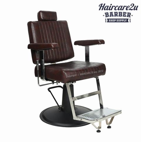 Royal Kingston K-521-I Black Base All Purpose Hydraulic Recline Barber Chair (Dark Brown)
