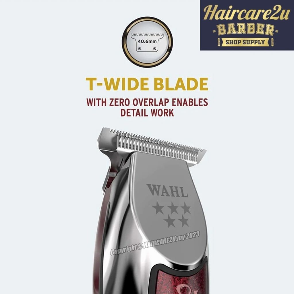 Wahl 8081 EXTRA WIDE 5 Star T-Shaped Blades Detailer & Trimmer 6