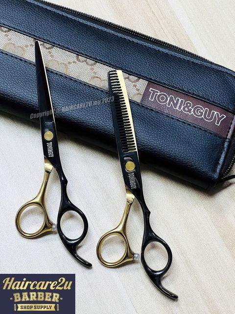 T&G Black Gold Plated WD-6.0 Scissor & WD-630 Thinning Scissor