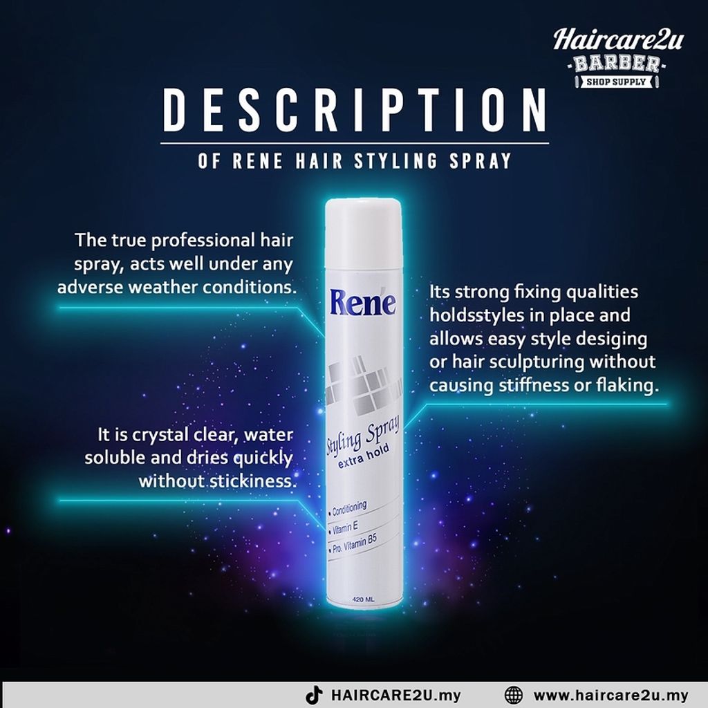 420ml RENE Hair Styling Spray (Free Novi Color Wax) 3