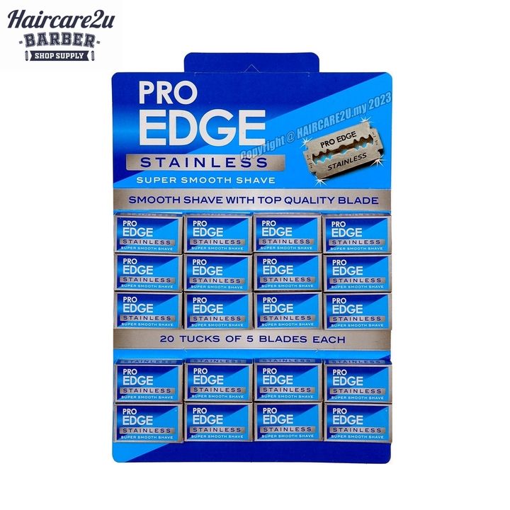 Pro Edge Stainless Super Smooth Shave Double Edge Razor Blades (100pcs) 2