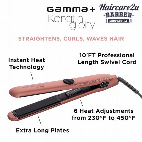 GAMMA+ Keratin Glory Hair Straightening Iron (Rose Gold) 1