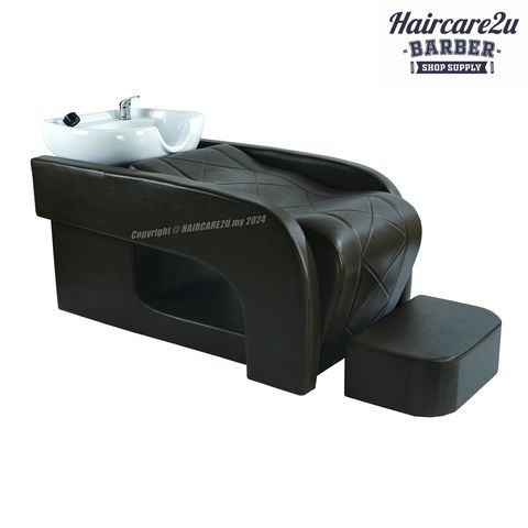 Royal Kingston K-955 Luxury Salon Washing Chair Shampoo Bed (Dark Brown - White Ceramic)