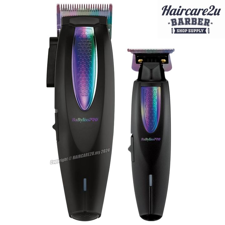 BaBylissPRO Limited Edition Iridescent Lithium FX+ CordCordless Ergonomic Clipper & Trimmer Combo #FX73HOLPKRB
