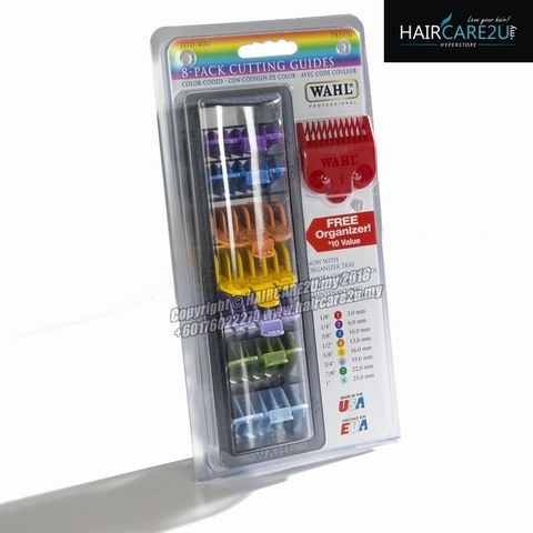 Wahl Barber 8 Pack Colored Hair Cutting Guides Clipper Attachment Comb 8.jpg