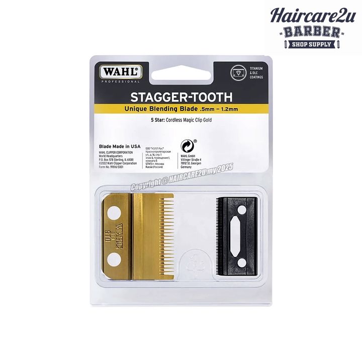 Wahl Stagger-Tooth Unique Blending Clipper Blade For 5 Star Cordless Magic Clip Gold #2161-708 2