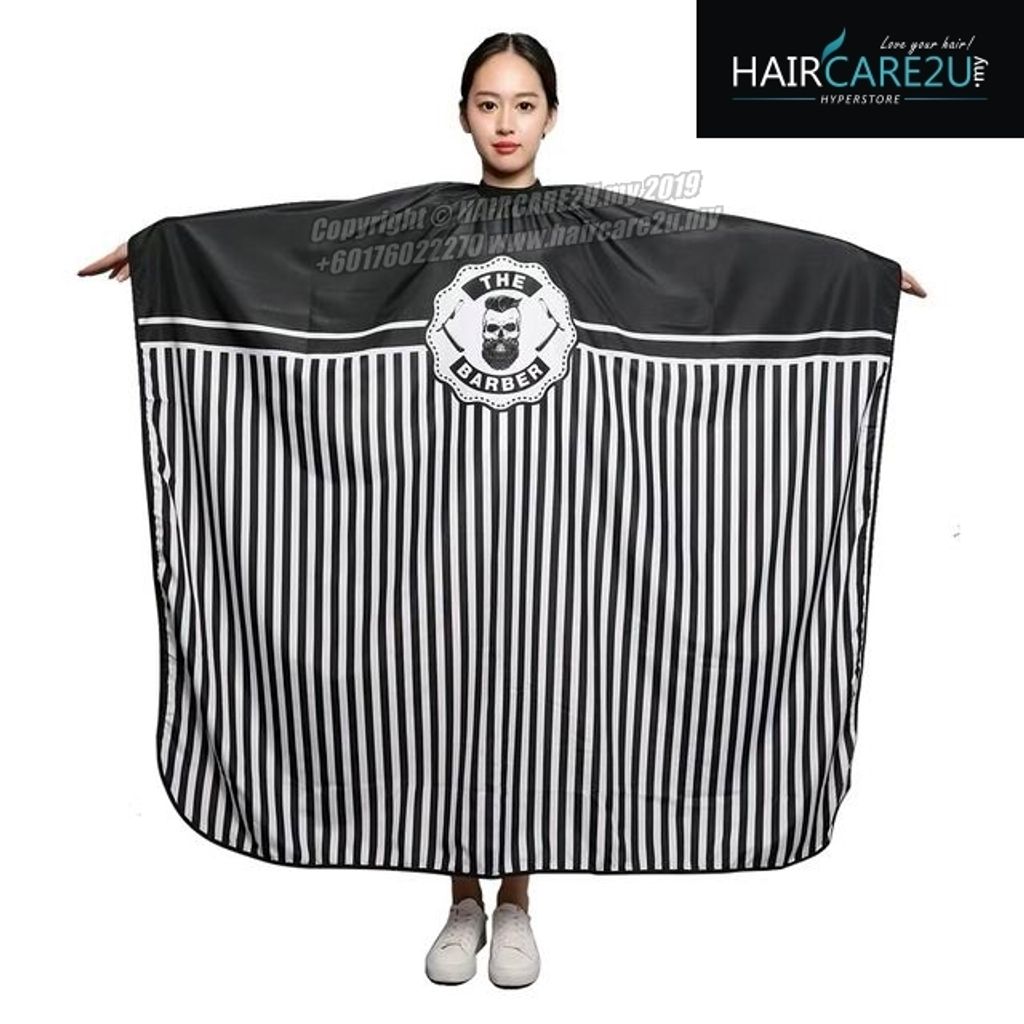 The Barber Head Black & White Stripes Cutting Cloth Salon Cape 2.jpg