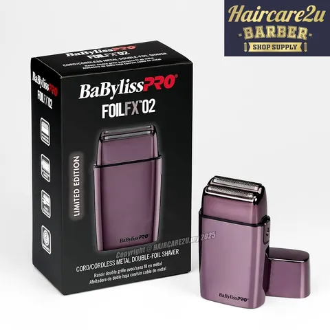 BaByliss Pro LIMITED EDITION FOILFX02 Cordless Metal Double Foil Shaver - Purple #FXFS2P