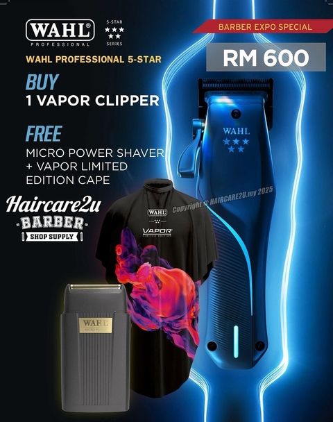 Wahl Pro 5 Star Vapor Limited Edition Cordless Hair Clipper with Charge Stand #3028660
