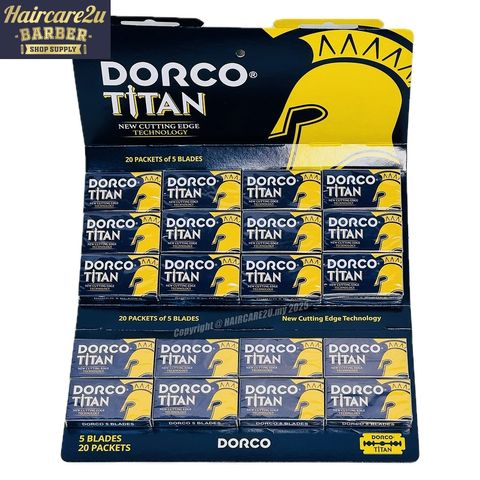 Dorco Titan Titanium Coated Double Edge Razor Blades (100pcs)