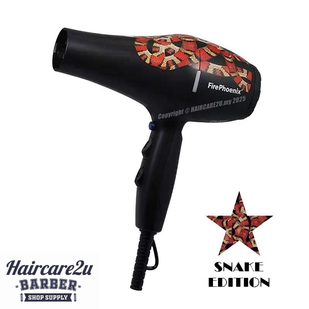 FirePhoenix 5600A Snake Edition Black Hair Dryer