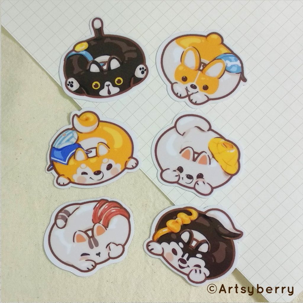 Artsyberry Sticker - Shiba Chan & Friends Mart 3 Waterproof Sticker Pack.jpg