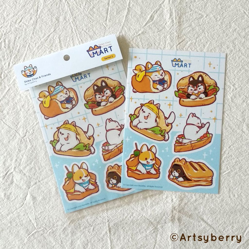 Artsyberry Sticker - Shiba Chan & Friends Mart 2 Waterproof Sticker Pack.jpg