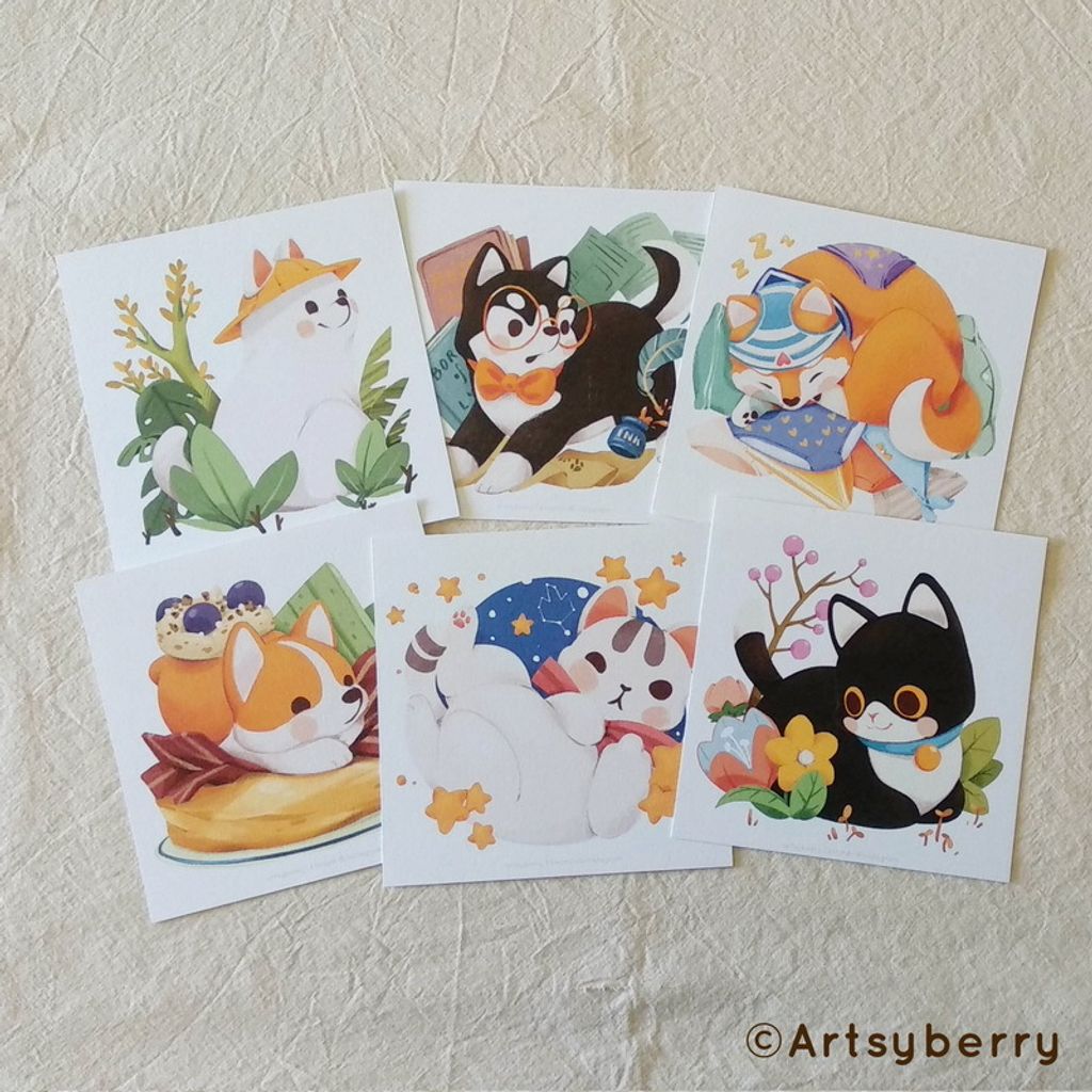 Artsyberry Art Prints - Shiba Chan & Friends (Square) 1pc.jpg