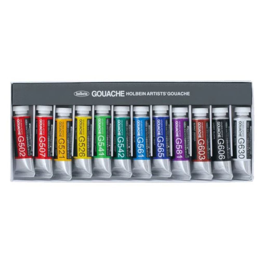 Holbein Artists' Gouache Set - Set of 24, 15 ml tubes 