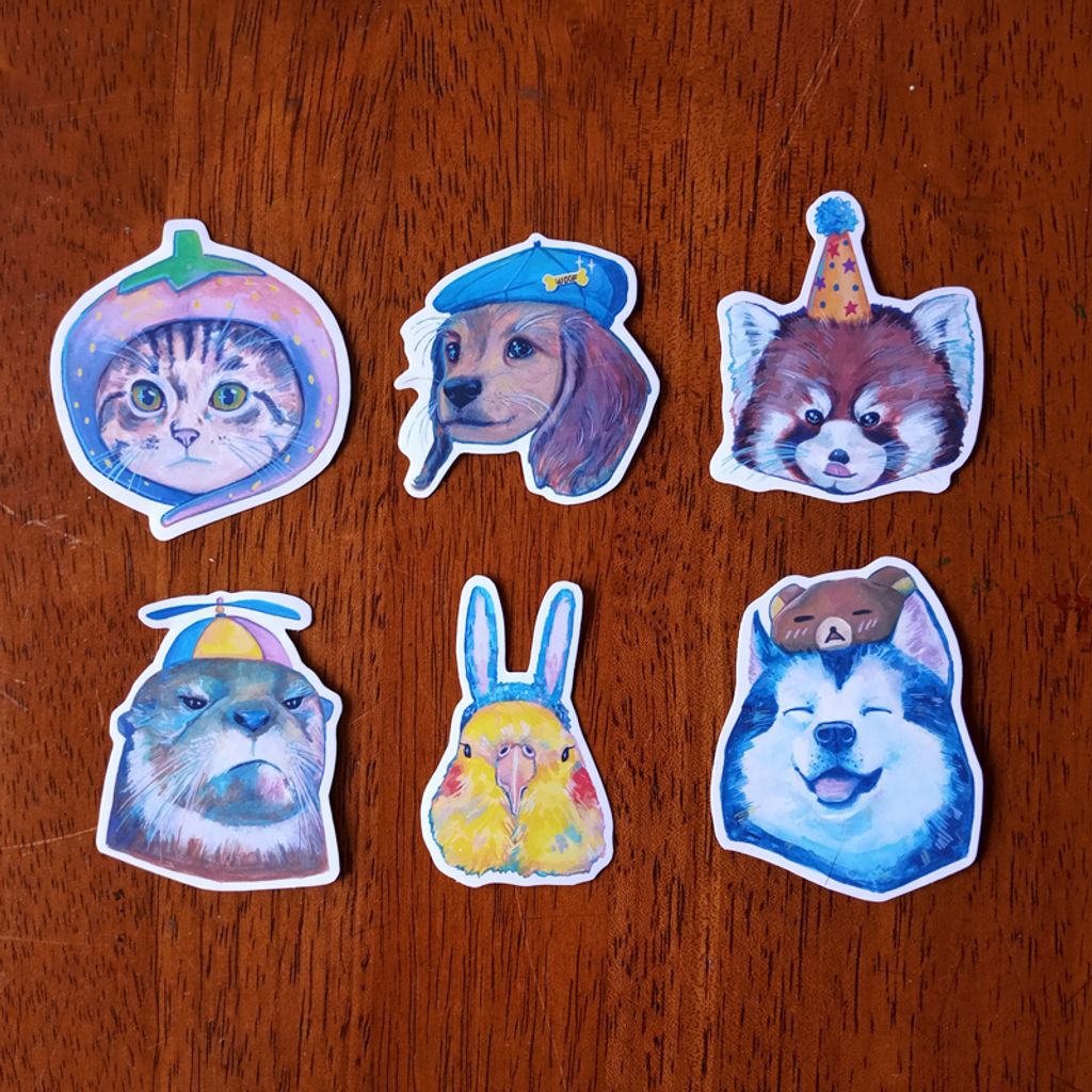 Animals in hats stickers.jpg
