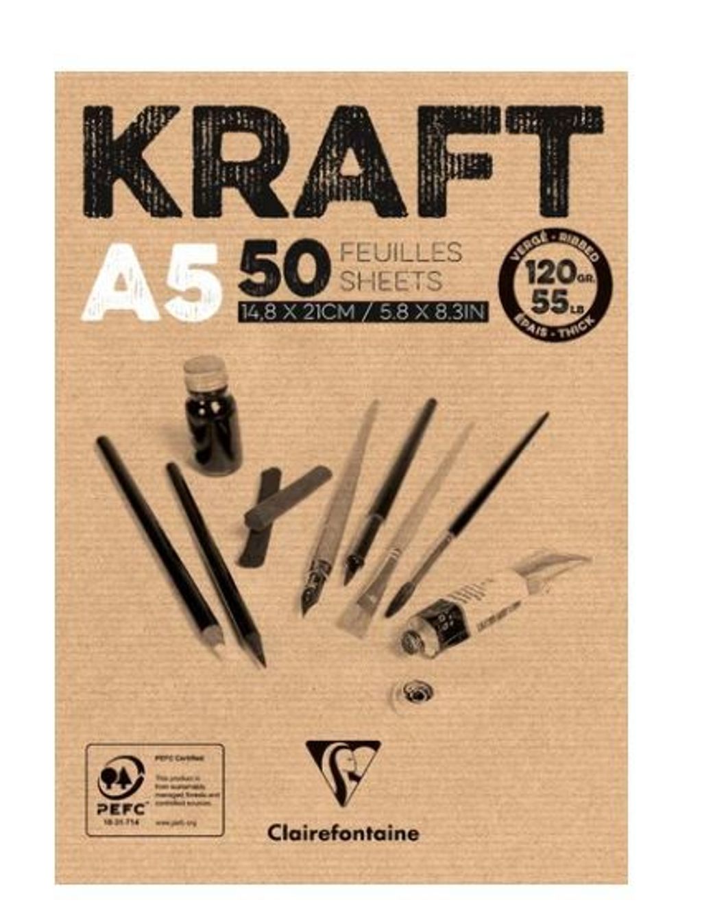 Sketch Pad - A5 - Kraft - Brown - 50s 120gsm.jpg