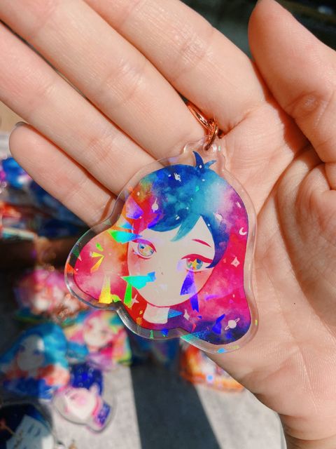 31 Dawn Glitter Watercolor Double-sided Keychain B.jpg