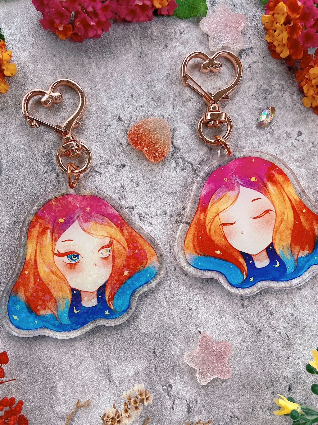 32 Dusk Glitter Watercolor Double-sided Keychain B.jpg