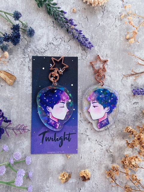 29 Twilight Glitter Watercolor Double-sided Keychain B.JPG