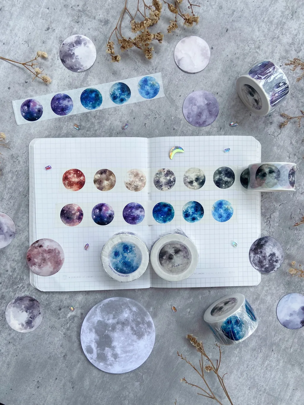 13 Moon 2.5 cm Watercolor Washi Tape C.JPG