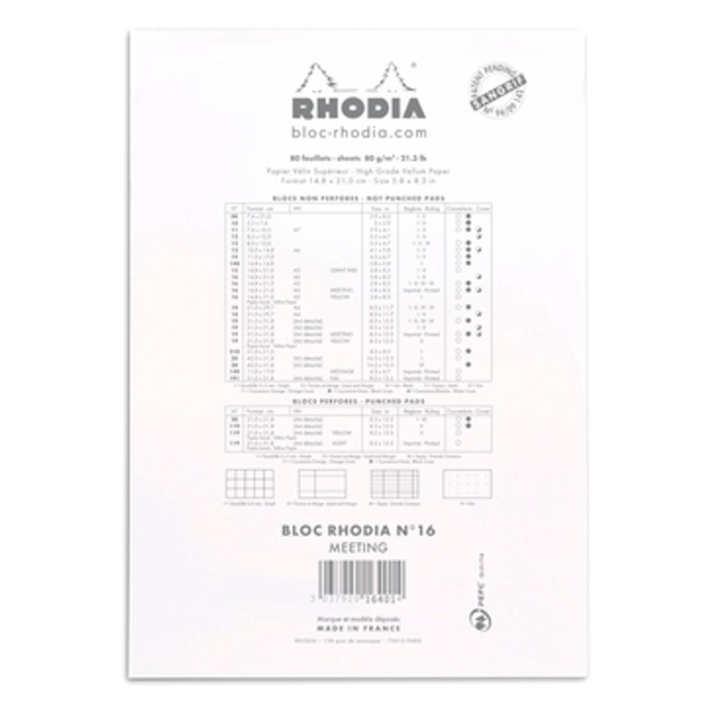 Rhodia Basics Meeting Pad White 1