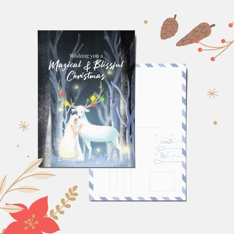 white magical christmas pcard