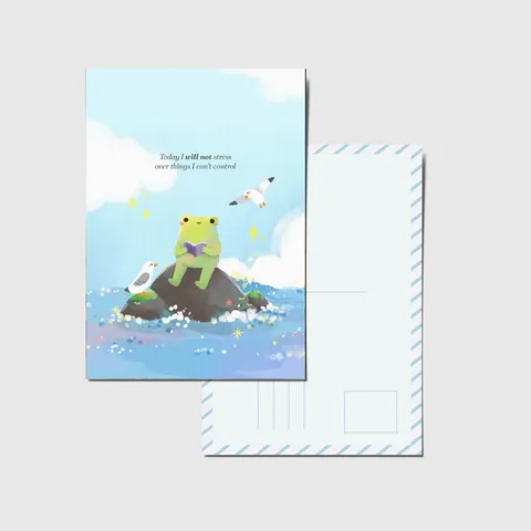 PandaYoong_froggy on th beach pcard
