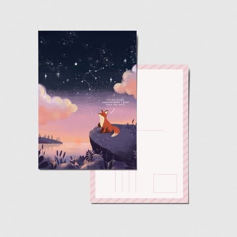 stary night fox pcard