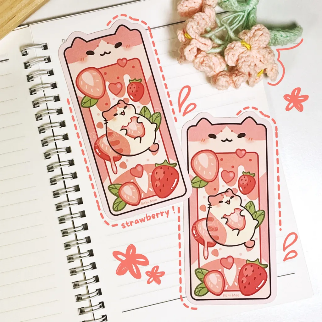 STRAWBERRY CATHEAD BOOKMARK