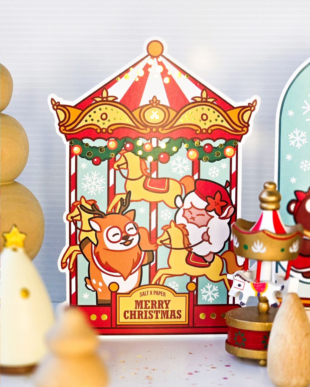 Christmas Carnival Carousel 3x5