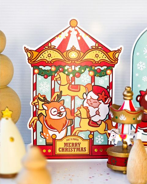 Christmas Carnival Carousel 3x5