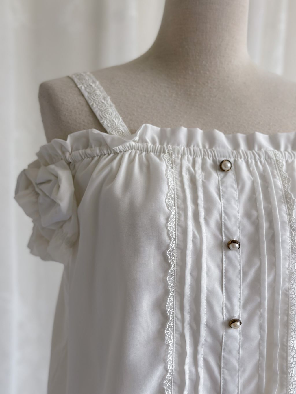 アクレント　ACLENT Frill ribbon tops フロントリボンレースコンビリブトップ｜ACLENT（アクレント）