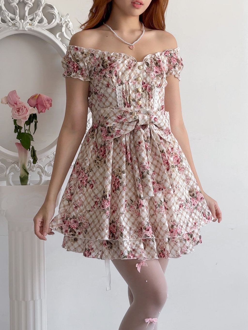 LIZ LISA Checkered Floral Lace Dress (S) – Violette Wears LIZ LISA Checkered Floral Lace Dress (S) – Violette Wears