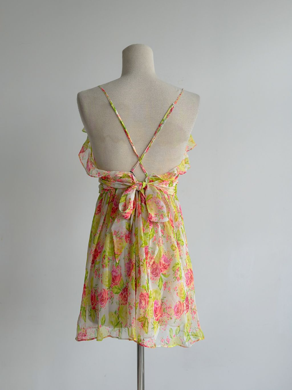 Victoria's Secret Vibrant Floral Chiffon Slip Dress (M-L