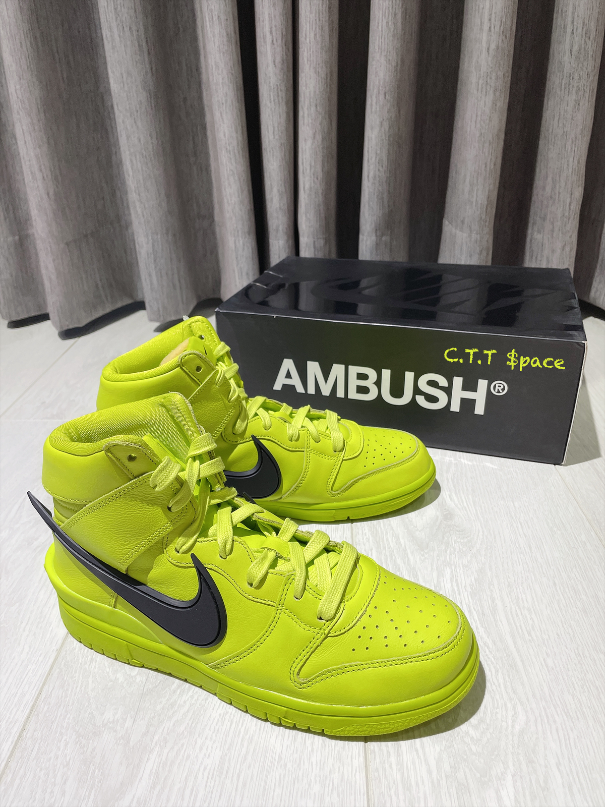 Ambush X Nike dunk high flash lime cu7544-300 螢光綠黑色霸氣大勾超