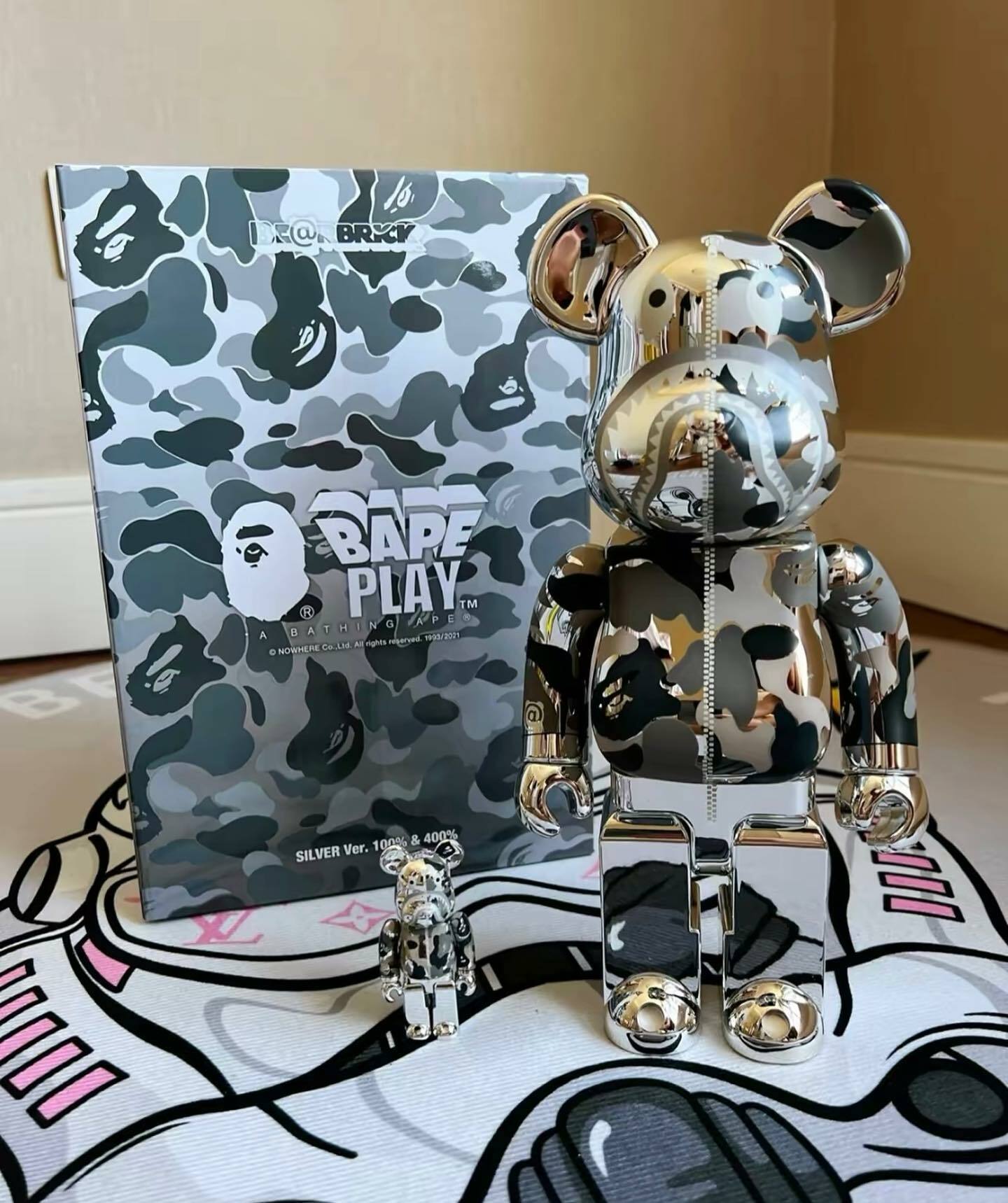 BAPE BE@RBRICK LINE CAMO SHARK 400% 100%