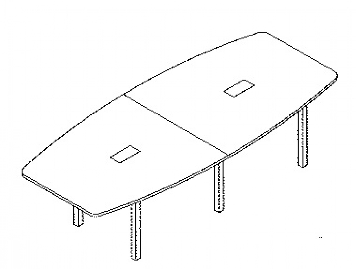 Boat Shape Conference Table Model PHPX5BS3600 Furnitures Malaysia